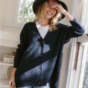 RARE Jenni Kayne Cashmere Cocoon Cardigan in Navy XS